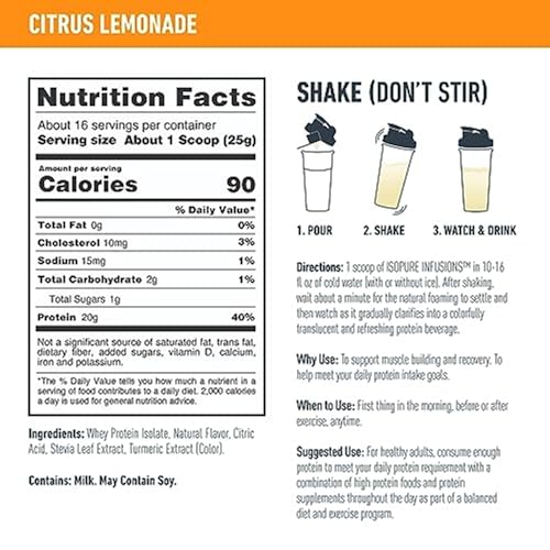 Isopure Protein Powder, Clear Whey Isolate Protein, Post Workout Recovery Drink Mix IsopureBuy Supplements Australia