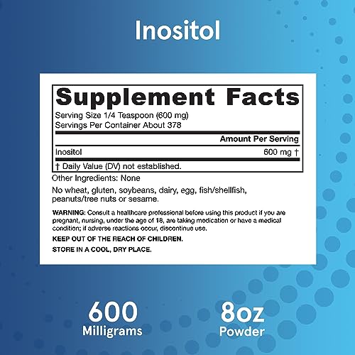 Jarrow Formulas Inositol 600 mg, Dietary Supplement for Cellular Health Support, 8 oz Jarrow FormulasBuy Supplements Australia