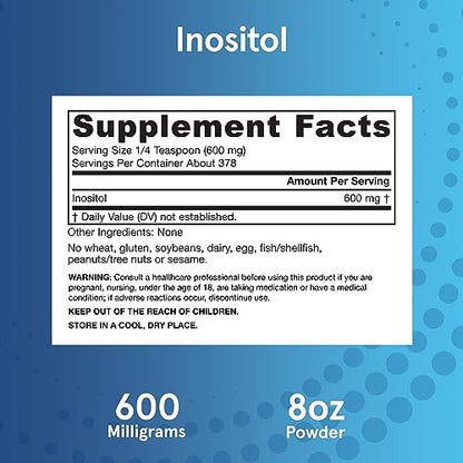 Jarrow Formulas Inositol 600 mg, Dietary Supplement for Cellular Health Support, 8 oz Jarrow FormulasBuy Supplements Australia