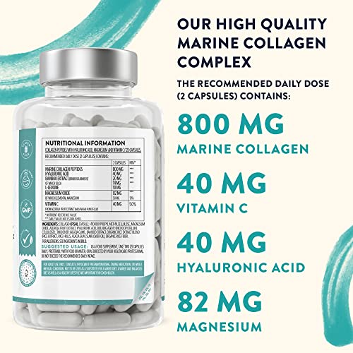 Marine Collagen Tablets for Women and Men with Hyaluronic Acid, Natural Vitamin C & Magnesium - with Pure Collagen peptides AAVALABSBuy Supplements Australia