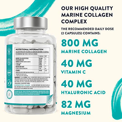 Marine Collagen Tablets for Women and Men with Hyaluronic Acid, Natural Vitamin C & Magnesium - with Pure Collagen peptides AAVALABSBuy Supplements Australia
