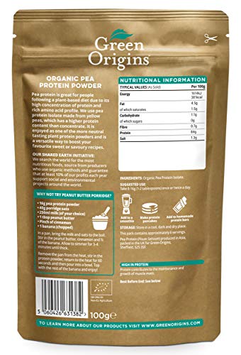Green Origins Organic Pea Protein Powder 100g Green OriginsBuy Supplements Australia