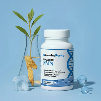 GenuinePurity - 250mg Liposomal NMN Supplement - 60 Vegan Capsules to Support NAD+ Production, Cellular Energy & Healthy Aging - Nicotinamide Mononucleotide for Metabolic Wellness & Immune Support GenuinePurityBuy Supplements Australia