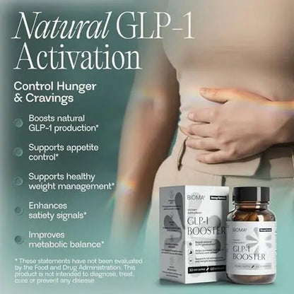 BIOMA GLP-1 Booster - Natural Appetite Control Supplement with Clinically Proven Probiotics, Prebiotics & Postbiotics - Support Weight Management & Satiety, (60 Capsules - 30 Day Supply) BIOMABuy Supplements Australia