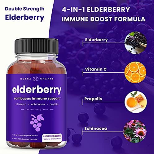 Elderberry Gummies | Sambucus Elderberry Gummies for Adults & Kids | Vitamin C NutraChampsBuy Supplements Australia