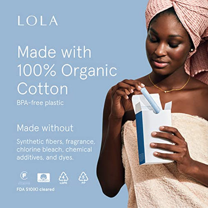 LOLA Organic Cotton Tampons, 60 Count - Super Plus Tampons, Period Feminine Hygiene Products LOLABuy Supplements Australia