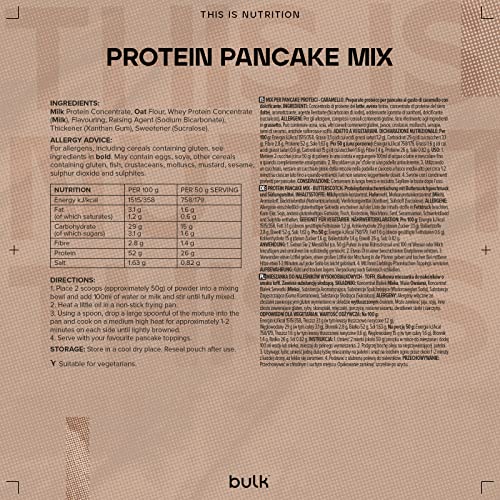 Bulk High Protein Pancake Mix, Butterscotch, 500 g BulkBuy Supplements Australia