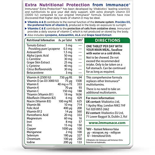 Vitabiotics Immunace Extra Protection Tablets, 30 count ImmunaceBuy Supplements Australia