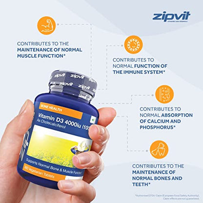 Vitamin D 4000iu 360 Micro Tablets. Vegetarian Society Approved. 12 Months Supply ZipvitBuy Supplements Australia