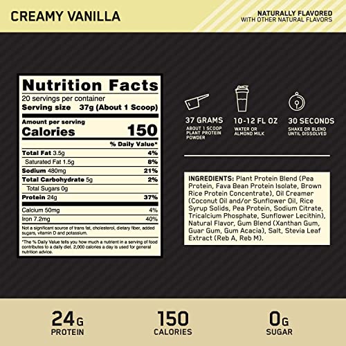 Optimum Nutrition Gold Standard 100% Plant Based Protein Powder, Gluten Free, Vegan Optimum NutritionBuy Supplements Australia