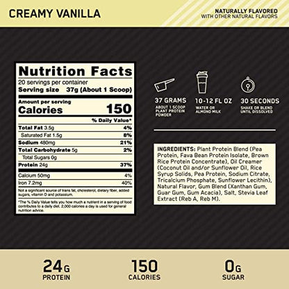 Optimum Nutrition Gold Standard 100% Plant Based Protein Powder, Gluten Free, Vegan Optimum NutritionBuy Supplements Australia