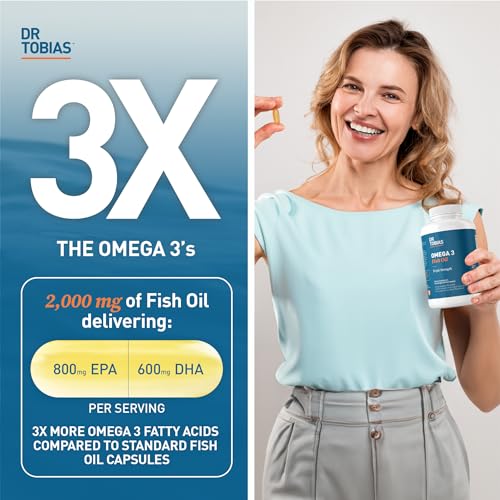 Dr. Tobias Omega-3 Fish Oil, Triple Strength, Supports Brain & Heart Health, 2000 mg Dr. TobiasBuy Supplements Australia