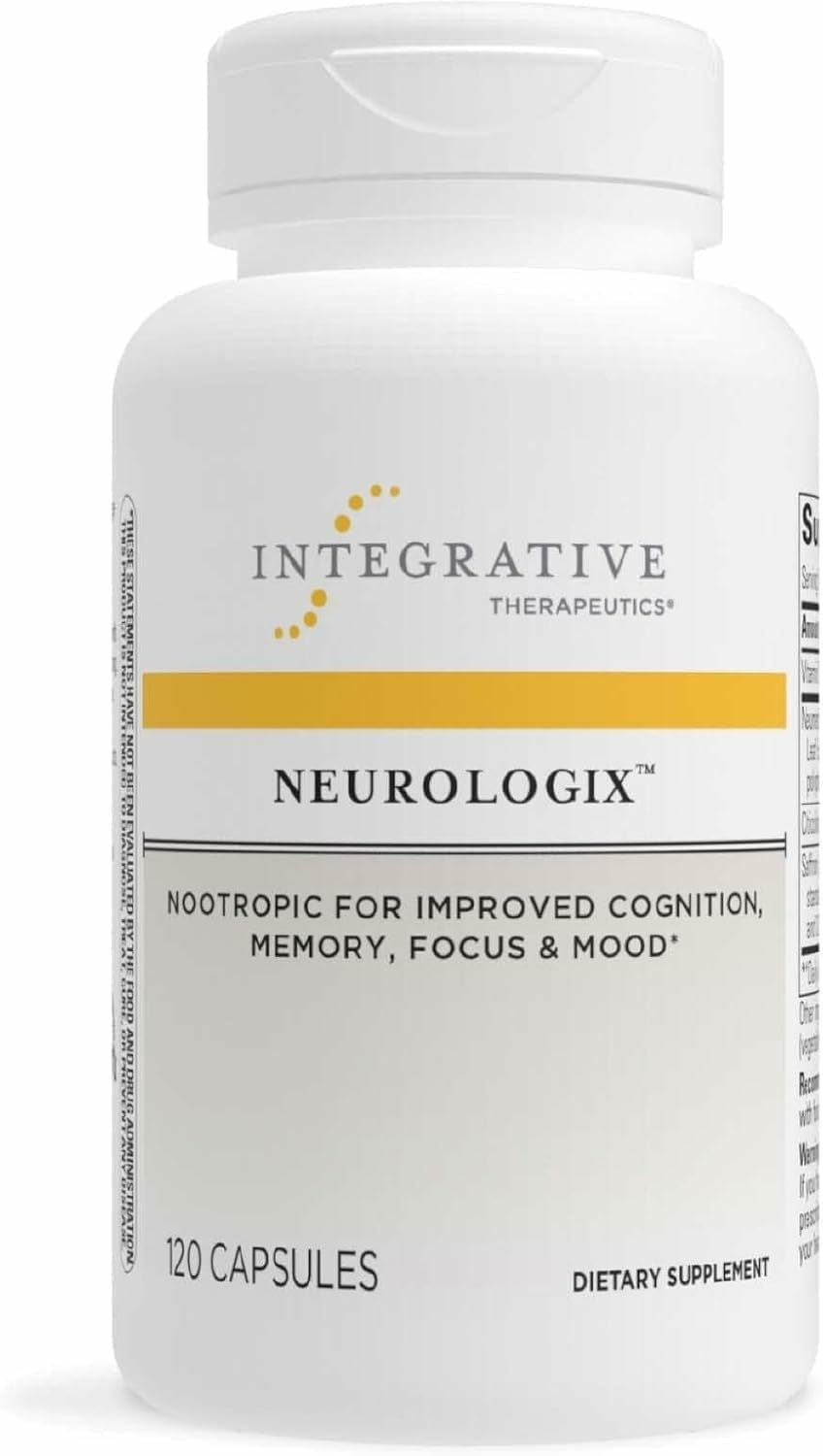 Integrative Therapeutics Neurologix - Brain Health Supplement* - Non-Stimulant Nootropic Supplement for Focus* - Memory Support* - Vegan, Gluten-Free & Dairy-Free - 120 Capsules (60 Servings) Integrative TherapeuticsBuy Supplements Australia