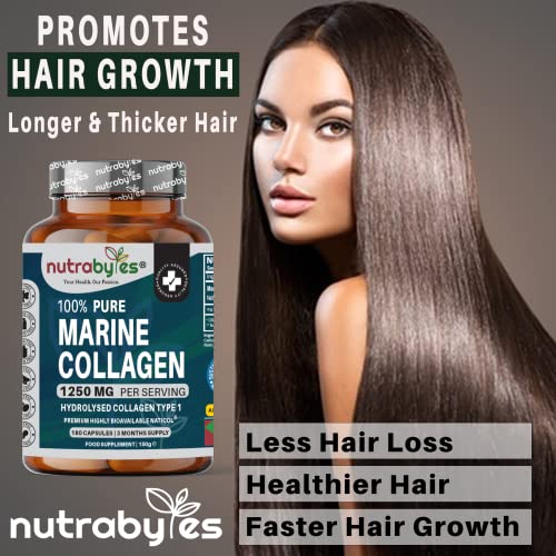 High Strength Marine Collagen Capsules - 1250mg Hydrolysed Collagen Supplement NUTRABYTESBuy Supplements Australia