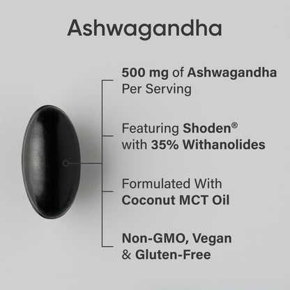 Sports Research® Ashwagandha Softgels with Coconut MCT Oil - Natural Adaptogen Made with Shoden® Ashwa for Relaxation, Calm & Sleep Support - Gluten Free & Vegan Friendly - 60 Count Sports ResearchBuy Supplements Australia