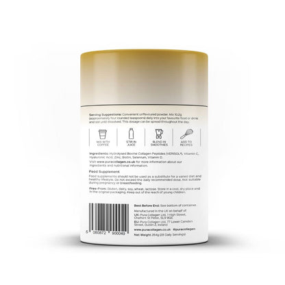 Pura Collagen Powdered Supplement Glow+, 10,000mg Hydrolysed Peptides, Hyaluronic Acid, Vitamins & Minerals, 28 Servings, 284 g Pura CollagenBuy Supplements Australia