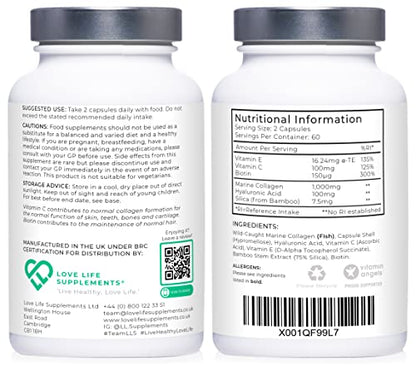 Wild-Caught Marine Collagen Complex Capsules with Hyaluronic Acid | 120 Capsules - 2 Month Supply LOVE LIFE SUPPLEMENTSBuy Supplements Australia