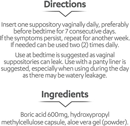 AZO Boric Acid Vaginal Suppositories (30 Count) + Complete Feminine Balance Daily Probiotics for Women AZOBuy Supplements Australia