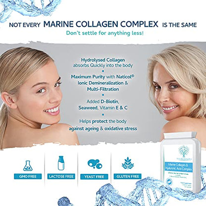 Marine Collagen & Hyaluronic Acid Complex - 60 Capsules - 500mg of Highly Bioavailable Naticol® Hydrolysed Collagen swiss bioenergeticsBuy Supplements Australia