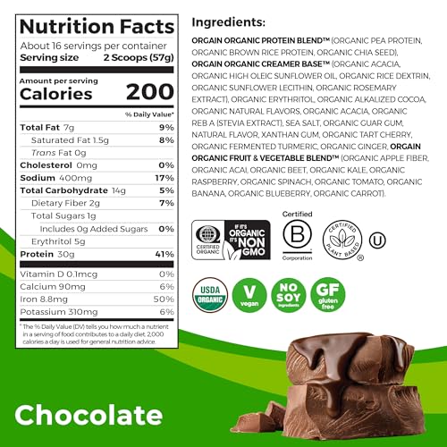 Orgain Organic Sport Vegan Protein Powder, Chocolate - 30g Plant Based Protein OrgainBuy Supplements Australia