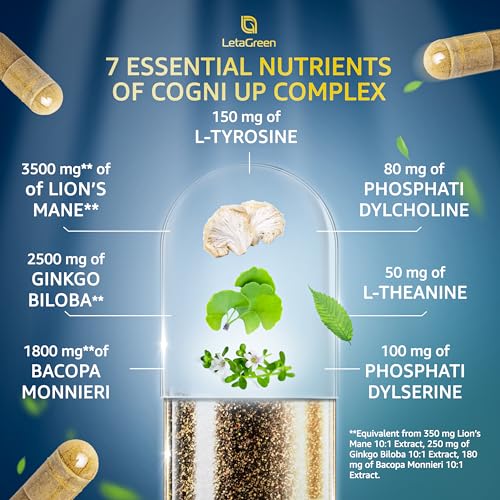 LetaGreen Organic Lions Mane Supplement Capsules - 120 Real Mushrooms Lion's Mane LetaGreenBuy Supplements Australia