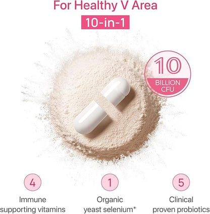 Gynable Vaginal Probiotics for Women Odor & Itch Support, Urinary | pH Balance, Female Probiotics 10 Billion CFU Lactobacillus Probiotics Blend,Selenium-Vitamin C/E/D3 Promote Immune Health,60 Count VevoecBuy Supplements Australia