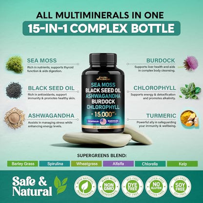 Irish Sea Moss | Black Seed Oil | Ashwagandha | Burdock | Chlorophyll | Supergreens NUTRAHARMONYBuy Supplements Australia
