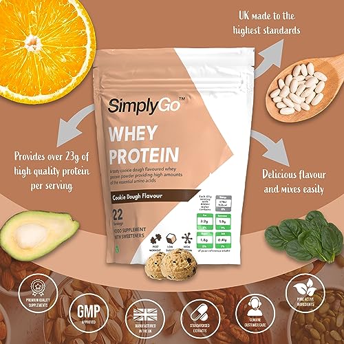 SimplyGo Whey Protein Powder | 900g | Simply Add 30g to Water, Juice or Shakes (Cookie Dough) Simply SupplementsBuy Supplements Australia