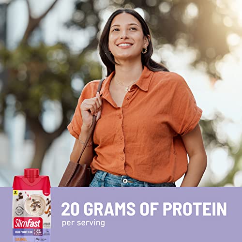 SlimFast Protein Shake with Caffeine, Caramel Macchiato- 20g Protein, Meal Replacement SlimFastBuy Supplements Australia