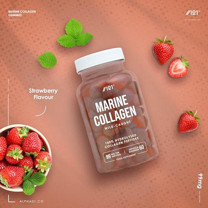 Marine Collagen Gummies - Wild-Caught Marine - Tapioca Based - High Potency Hydrolysed Marine Collagen Gummies ALPHA01Buy Supplements Australia