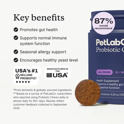 PetLab Co. Probiotics for Dogs, Support Gut Health, Occasional Diarrhea, Digestive Health & Seasonal Allergies - Salmon Flavor - Packaging May Vary - 30 Soft Chews PetLab Co.Buy Supplements Australia
