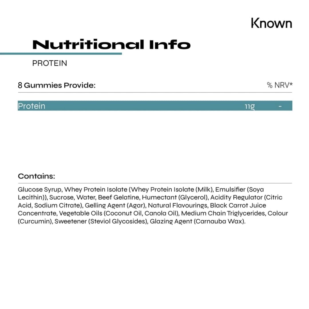 Protein 11g Gummies by Known Nutrition | Help Build and Maintain Healthy Muscle Mass KnownBuy Supplements Australia