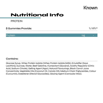 Protein 11g Gummies by Known Nutrition | Help Build and Maintain Healthy Muscle Mass KnownBuy Supplements Australia