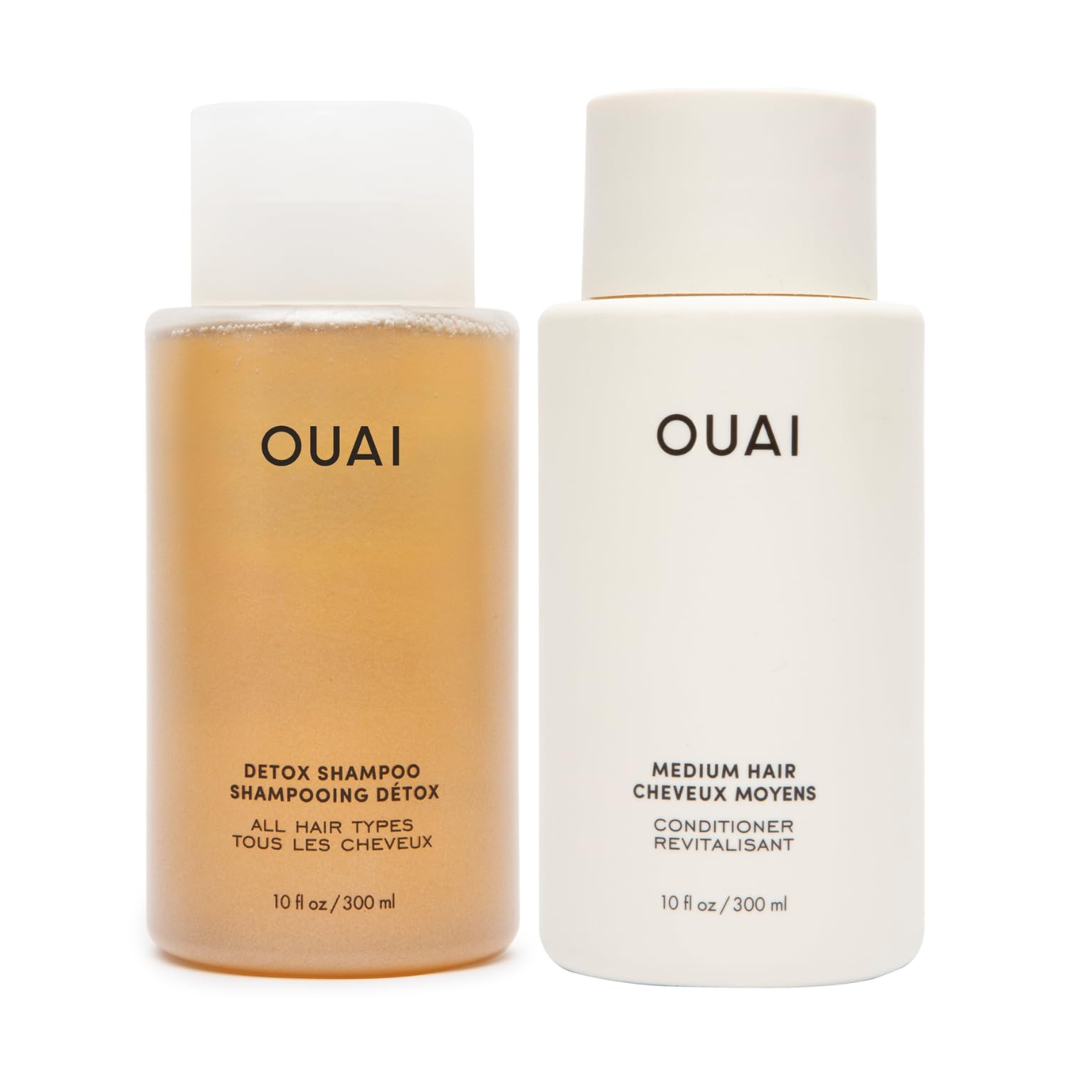 OUAI Detox Shampoo & Medium Hair Conditioner Bundle - Clarifying Shampoo for Build Up, Dirt, Oil, Product and Hard Water & Hydrating Conditioner for Medium Hair (2 Count) OUAIBuy Supplements Australia