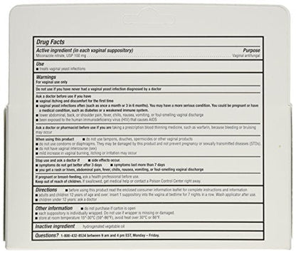 Miconazole 7 Day Vaginal Suppositories 100 mg - 7 ea MiconazoleBuy Supplements Australia