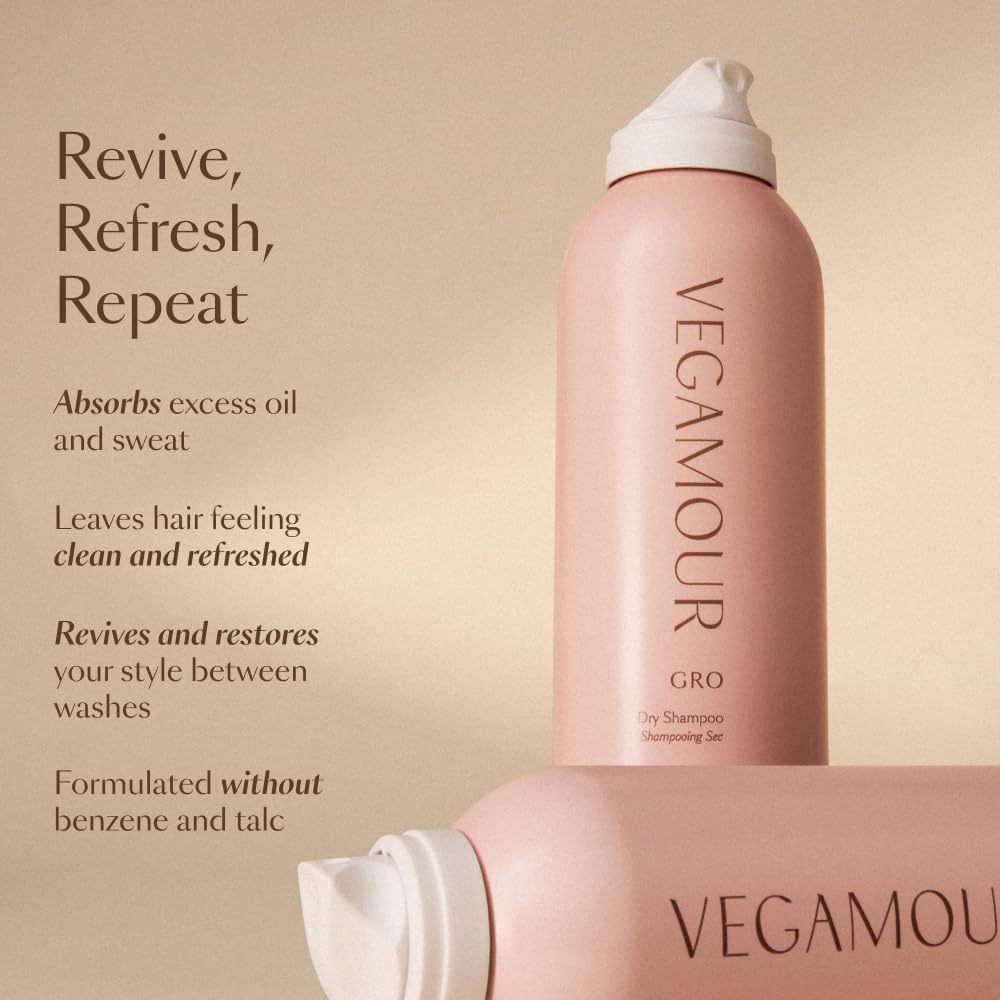 VEGAMOUR GRO Dry Shampoo Full Size, Volumizing Dry Shampoo Spray Formulated Without Benzene, Supports Thicker Fuller Looking Hair, Natural Citrus Scent, 3.95 oz VEGAMOURBuy Supplements Australia