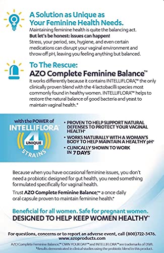 AZO Complete Feminine Balance Daily Probiotics for Women, Clinically Proven to Help Protect Vaginal Health AZOBuy Supplements Australia