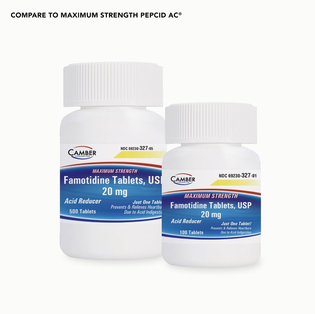 Camber Famotidine Tablets 20 mg Maximum Strength Acid Reducer 500ct Family Pack CAMBER PHARMACEUTICALS, INC buy supplements Au