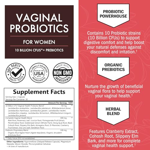 16in1 Vaginal Probiotics for Women (10 Powerful Strains + Organic Prebiotics) BioSchwartzBuy Supplements Australia