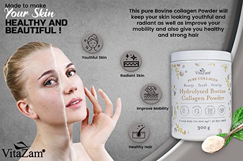 Vitazam Bovine Collagen Peptides - Hydrolyzed Type 1 & 3 Collagen Powder Protein Supplement for Healthy VitaZamBuy Supplements Australia