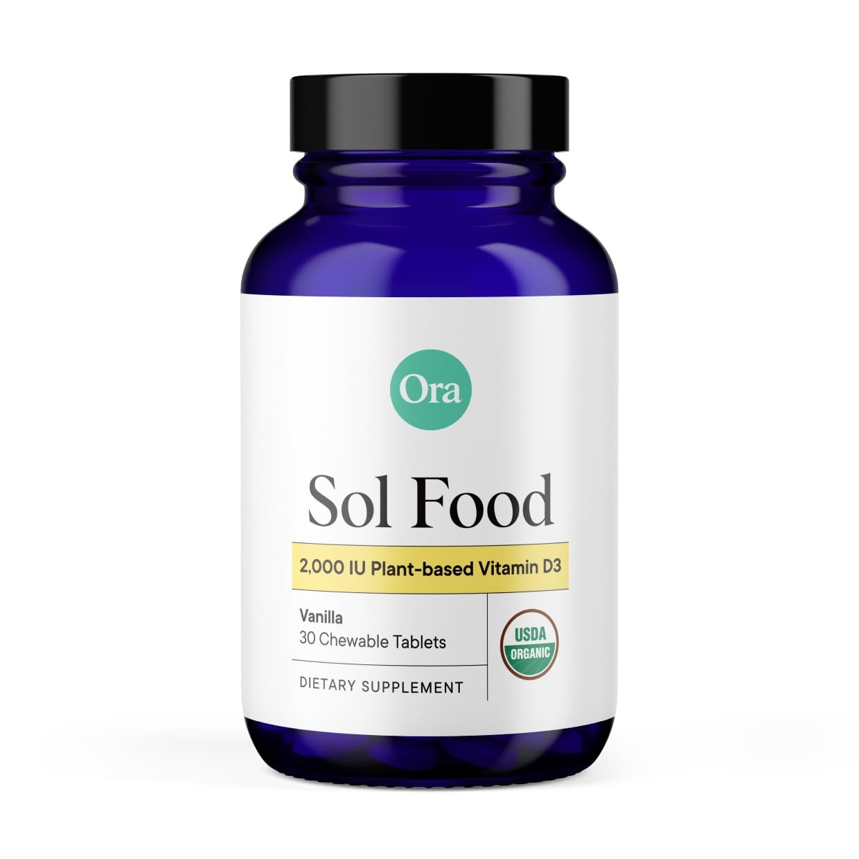 Ora Organic Vitamin D3 2000IU - Vegan Vitamin D Chewables from Lichen for Bone Health, Immune Support, & Mood | Maximum Absorption - 1 Month Supply, 30 Vegan Chewable Vanilla Tablets Ora OrganicBuy Supplements Australia