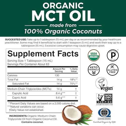 Viva Naturals Organic MCT Oil for Keto Coffee (32 fl oz) - Best MCT Oil Supplement Viva NaturalsBuy Supplements Australia