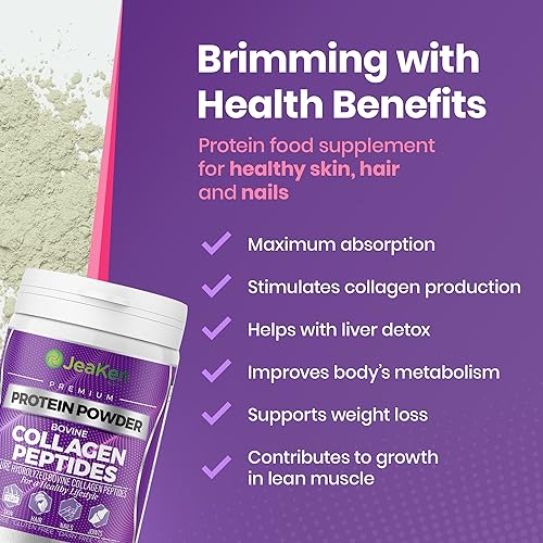 JeaKen - Unflavored Collagen Peptides Powder from Grass-Fed Bovine Sources - Sugar-Free Hydrolyzed Collagen JeaKenBuy Supplements Australia