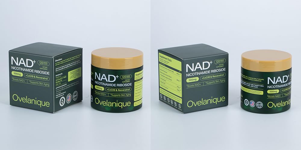 Ovelanique NAD Supplement with Nicotinamide Riboside & Resveratrol |NMNH Supplement Alternative| NAD+ Complex with Quercetin Phytosome & CoQ10 | Liposomal Delivery,120 Capsules(Packaging May Vary) OvelaniqueBuy Supplements Australia