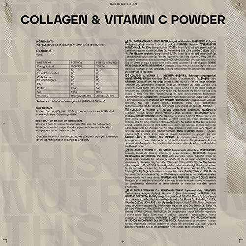 Bulk Collagen and Vitamin C Powder, 500 g, Packaging May Vary BulkBuy Supplements Australia