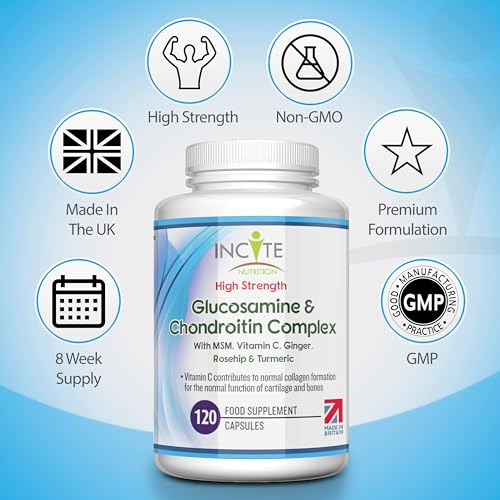 Glucosamine and Chondroitin High Strength Complex with MSM, Vitamin C, Ginge Incite NutritionBuy Supplements Australia