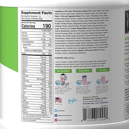 Lean1 Strawberry, 15 Serving tub, Fat Burning Meal Replacement by Nutrition53 N53Buy Supplements Australia