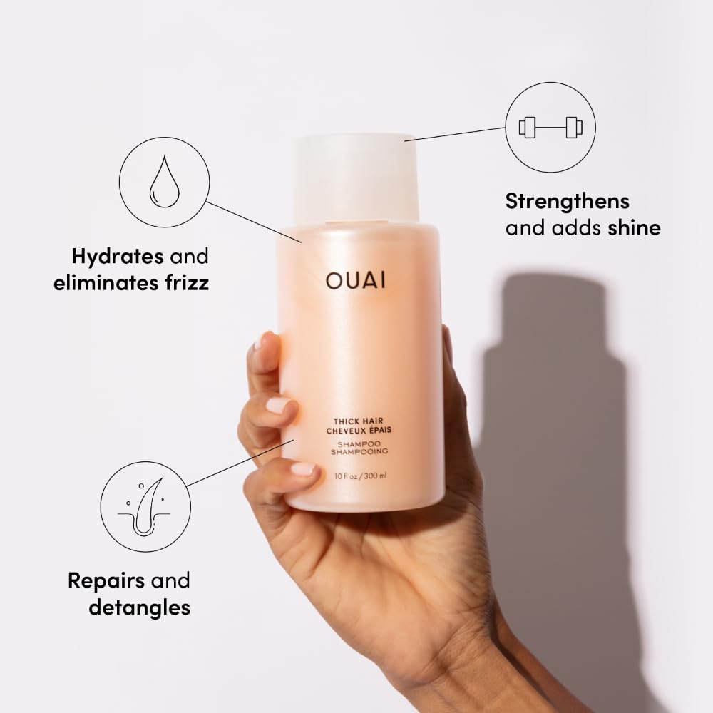 OUAI Thick Hair Shampoo & Conditioner Set, Travel Size - Moisturizing Shampoo & Conditioner - With Keratin, Marshmallow Root, Shea Butter & Avocado Oil - Sulfate, Paraben & Phthalate Free (3 Oz) OUAIBuy Supplements Australia