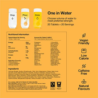Phizz Electrolytes, Multivitamin & Hydration Tablets - 20 Effervescent Rehydration Electroly PhizzBuy Supplements Australia