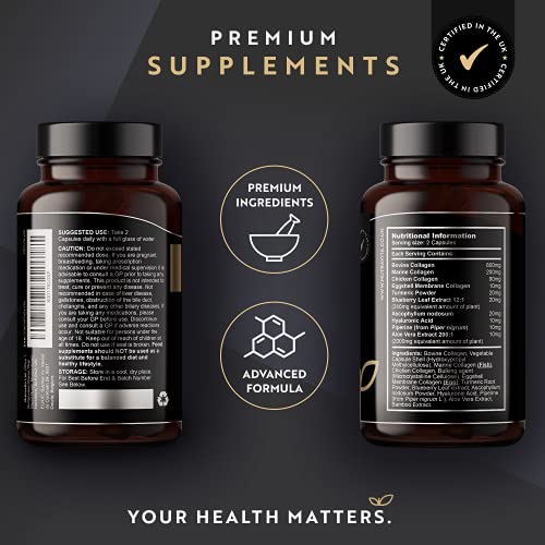 Premium Multi Collagen Protein Capsules with Type I, II, III - Includes Hydrolysed Grass NutravitaBuy Supplements Australia